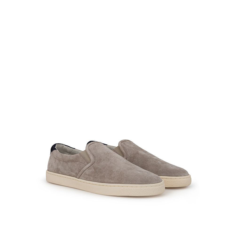 Grauer Ledersneaker