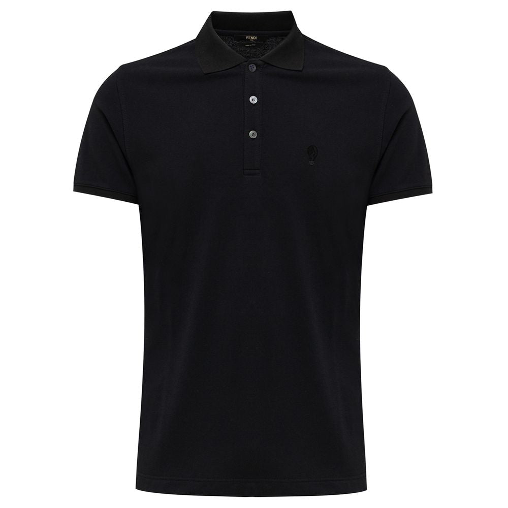 Schwarzes Poloshirt aus Baumwolle