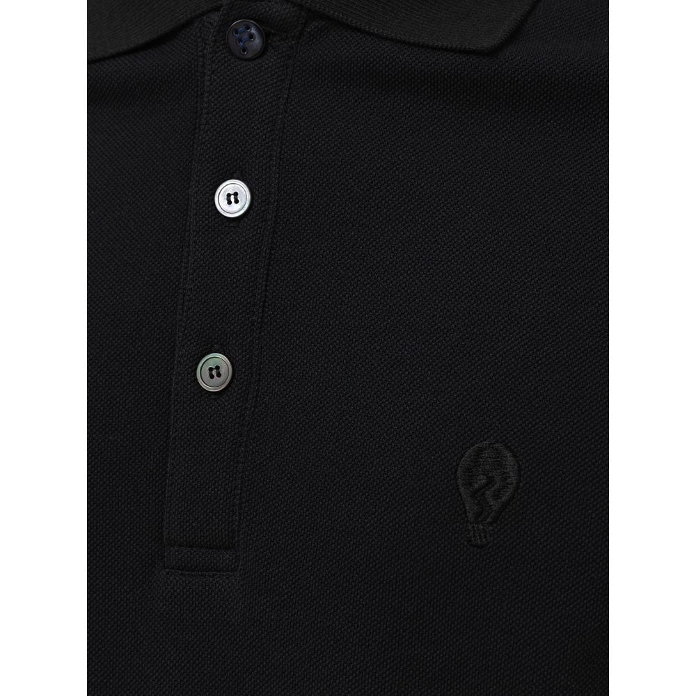 Schwarzes Poloshirt aus Baumwolle