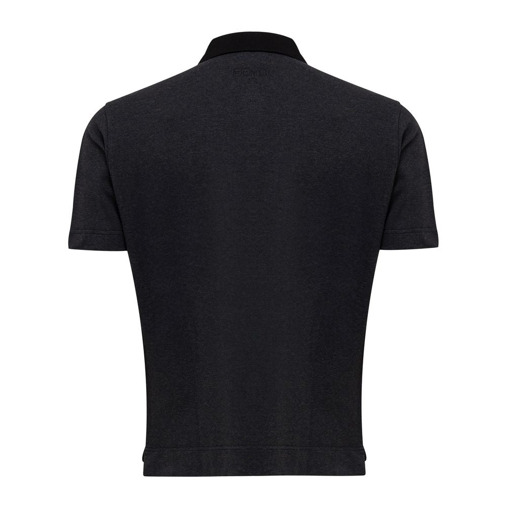 Schwarzes Poloshirt aus Baumwolle