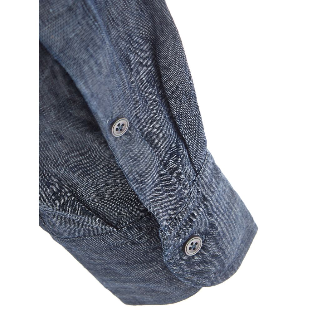 Elegant Flax Blue Shirt for Men