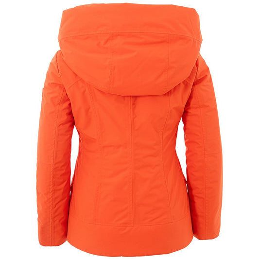 Elegant Orange Polyester Jacket for Women