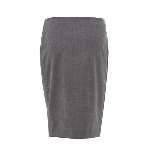 Chic Gray Wool Pencil Skirt