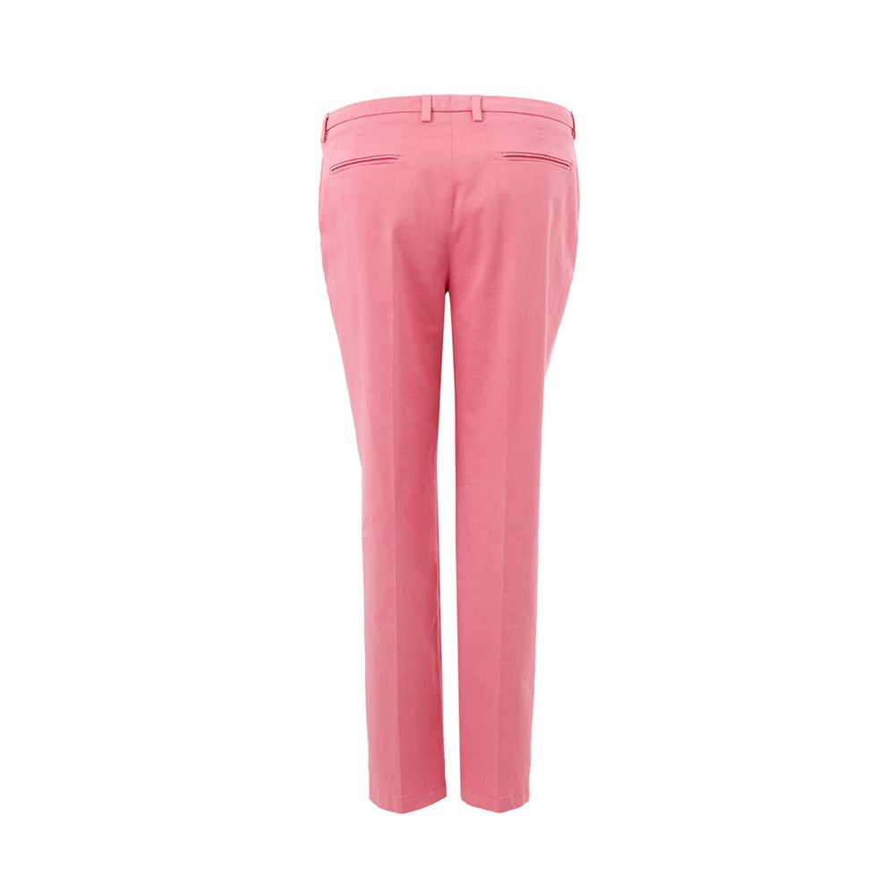 Eleganti pantaloni in cotone rosa per uno stile sofisticato