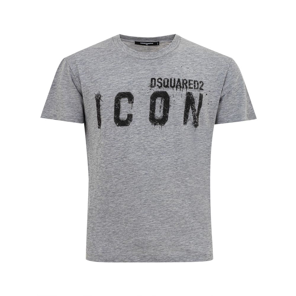 T-shirt in cotone grigio elegante per uomini alla moda