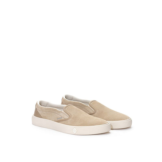 Beige Ledersneaker