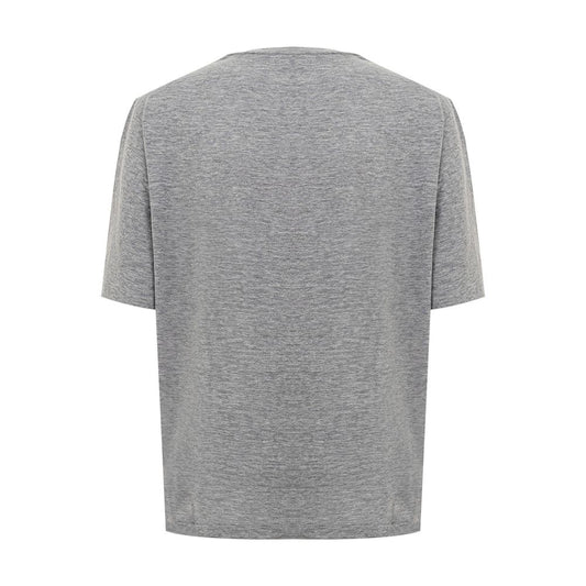 T-shirt in cotone grigio chic per la donna moderna