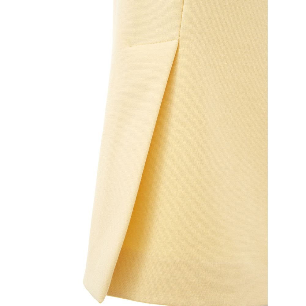 Elegant Yellow Viscose Skirt for Women