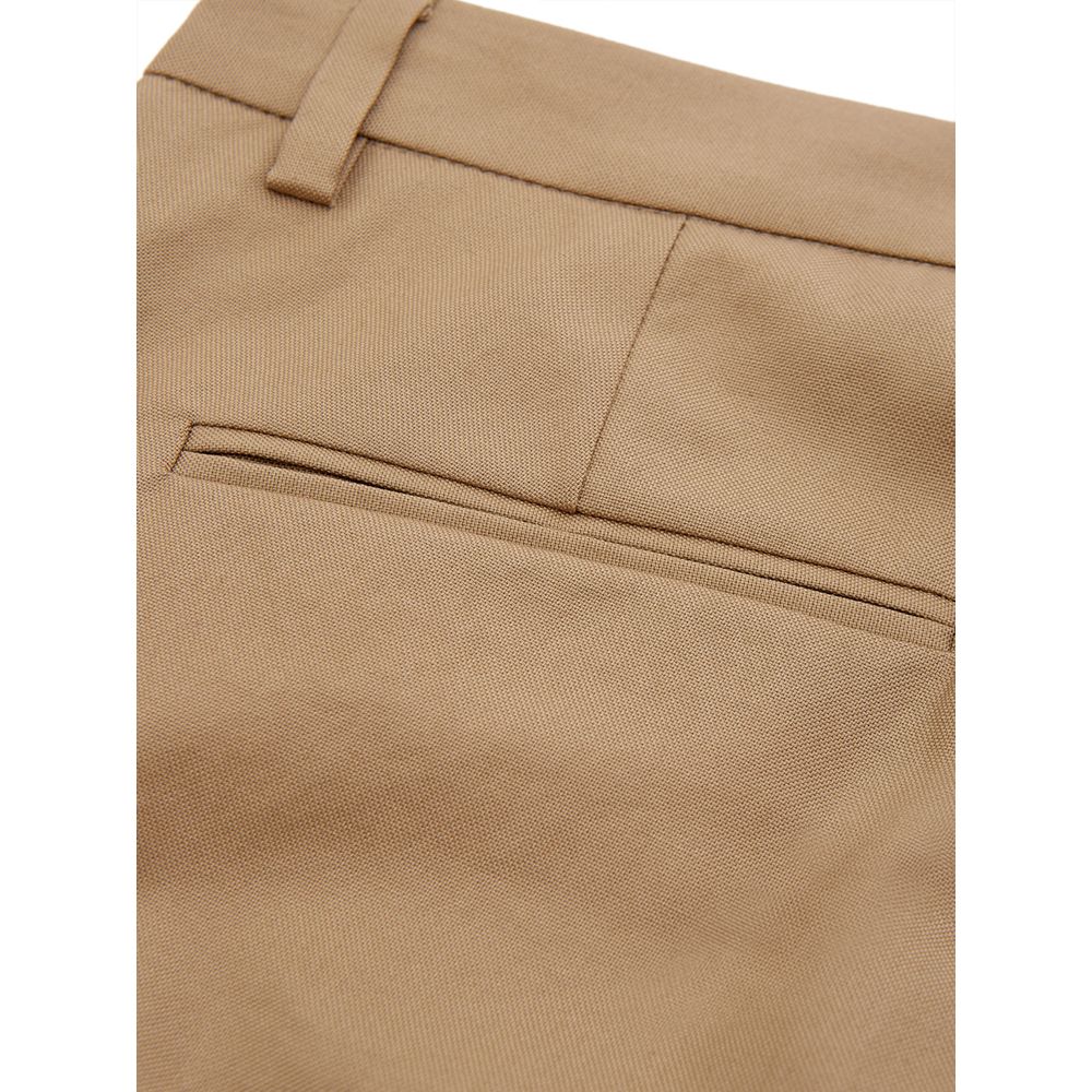 Eleganti pantaloni in cotone marrone per donna