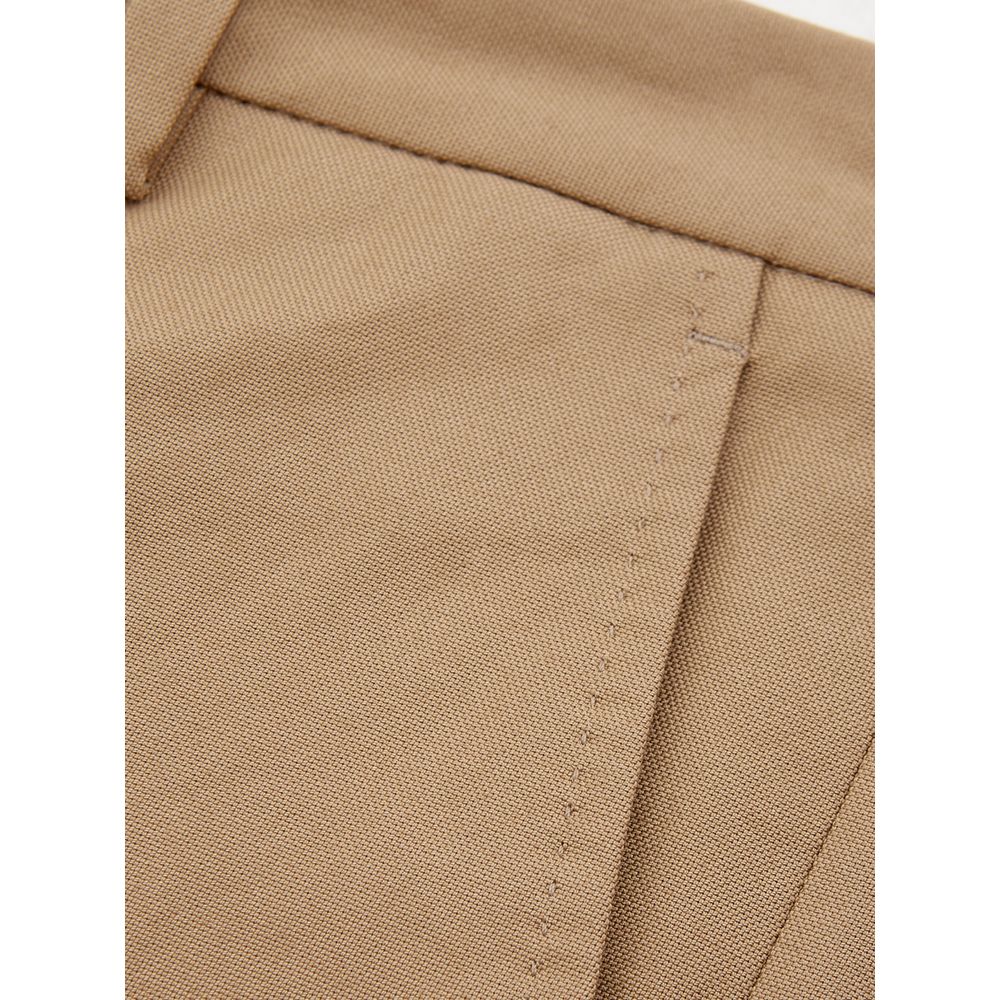 Eleganti pantaloni in cotone marrone per donna