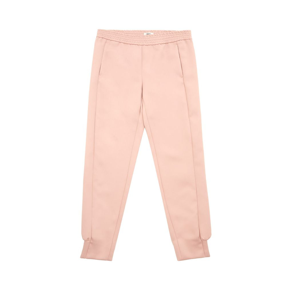 Pantaloni eleganti in poliestere rosa per donna