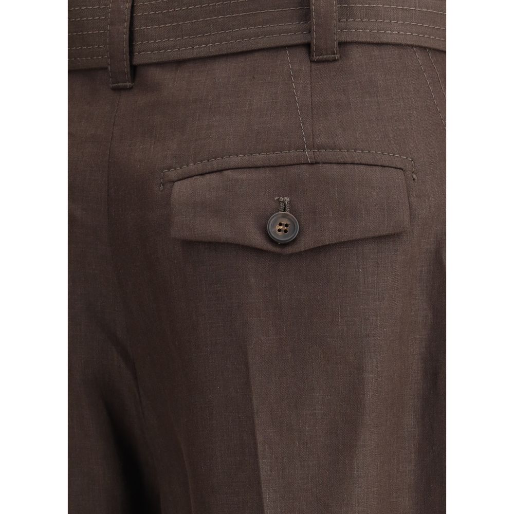 Belted linen Pants