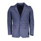 Blue Cotton Men Jacket