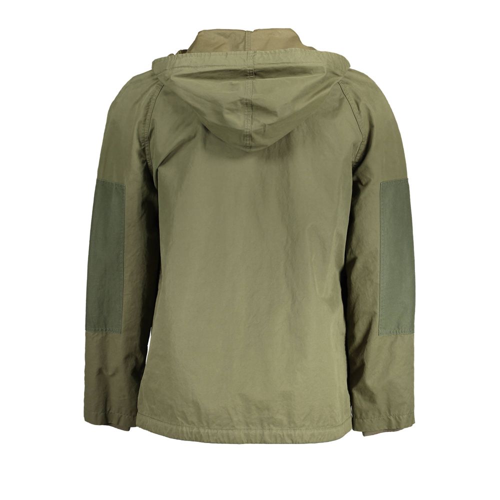 Green Cotton Men Jacket