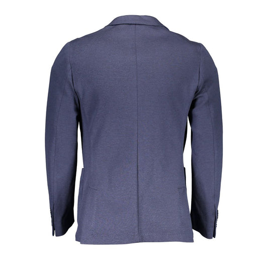 Blue Cotton Men Jacket