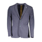 Blue Cotton Men Jacket