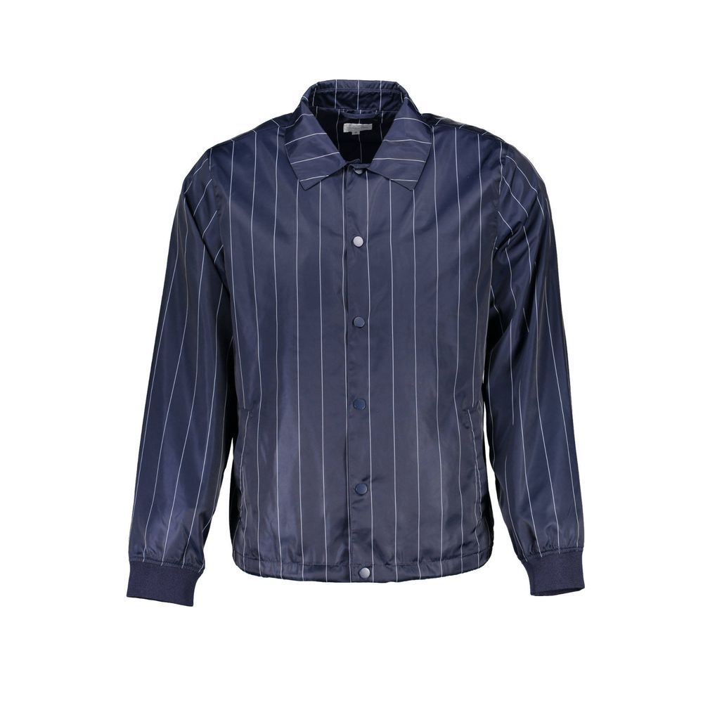 Blue Polyester Men Jacket