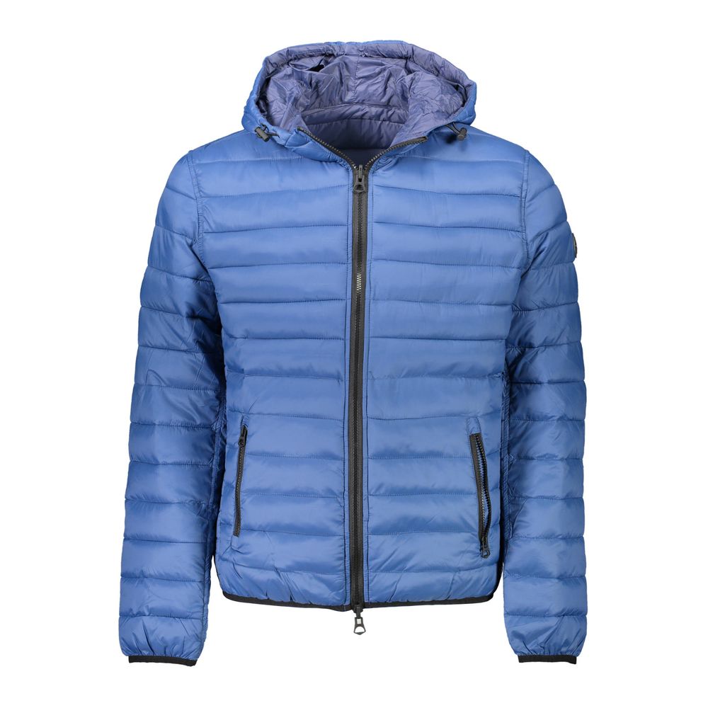 Blue Nylon Men Jacket