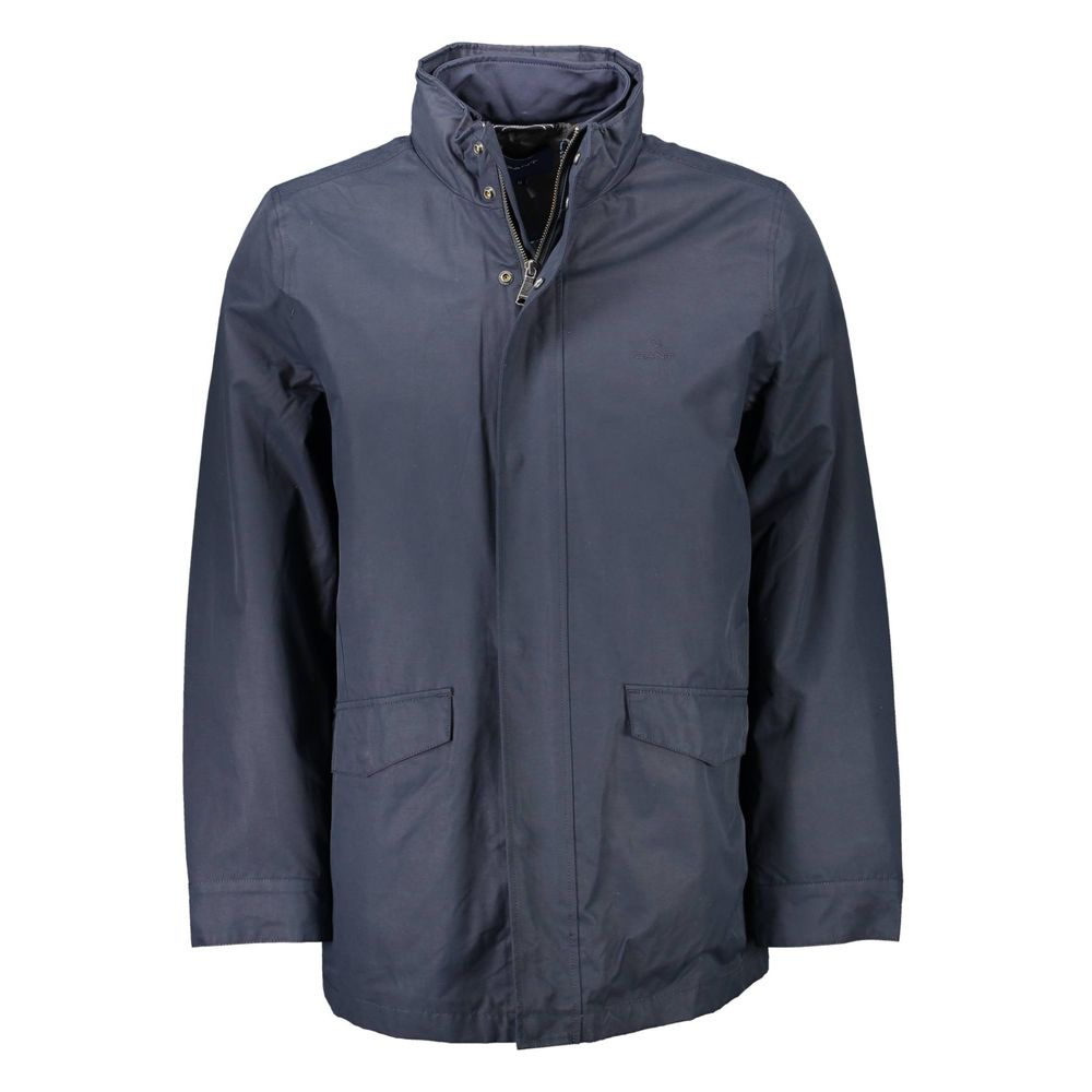 Blue Polyester Men Jacket