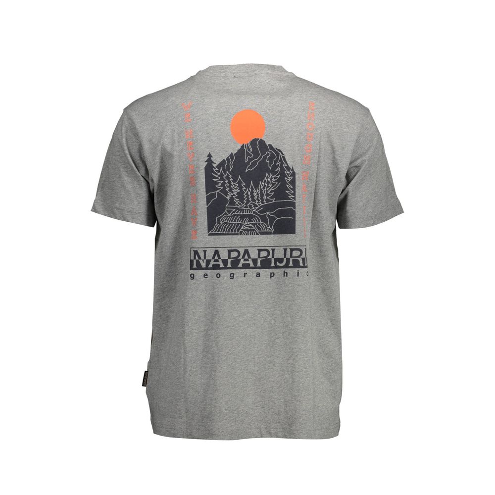 Gray Cotton Men T-Shirt