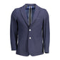 Blue Polyester Men Jacket