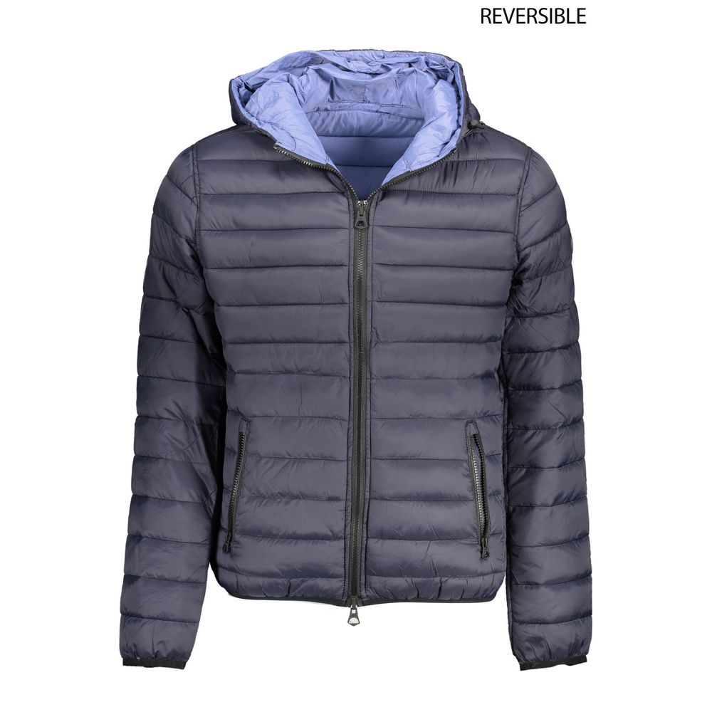 Blue Nylon Men Jacket