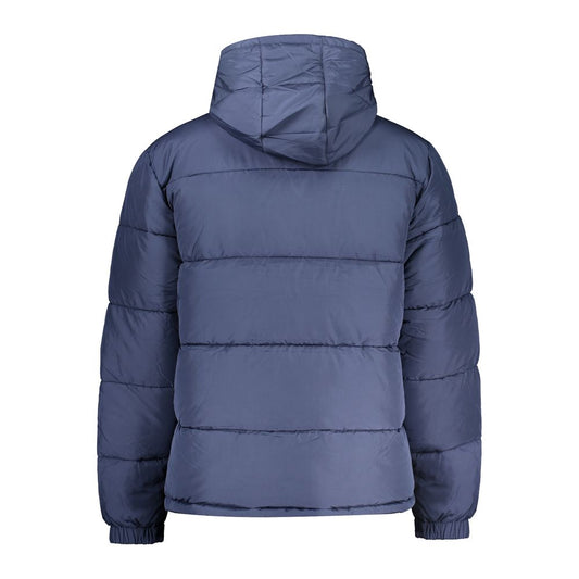 Blaue Polyesterjacke