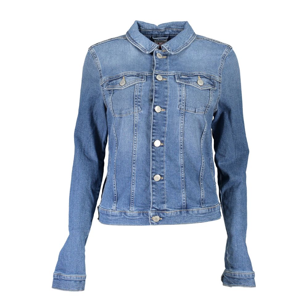 Blue Cotton Women Jacket