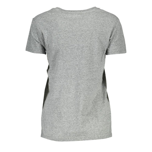 Graues Damen-T-Shirt aus Baumwolle