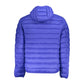 Chic Blue Polyamide Hooded Jacket