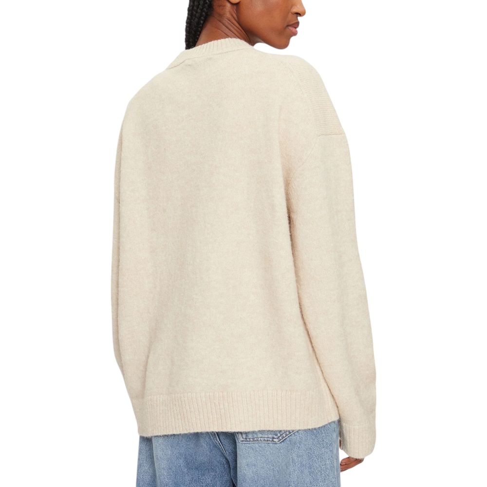 Beigefarbener Polyesterpullover