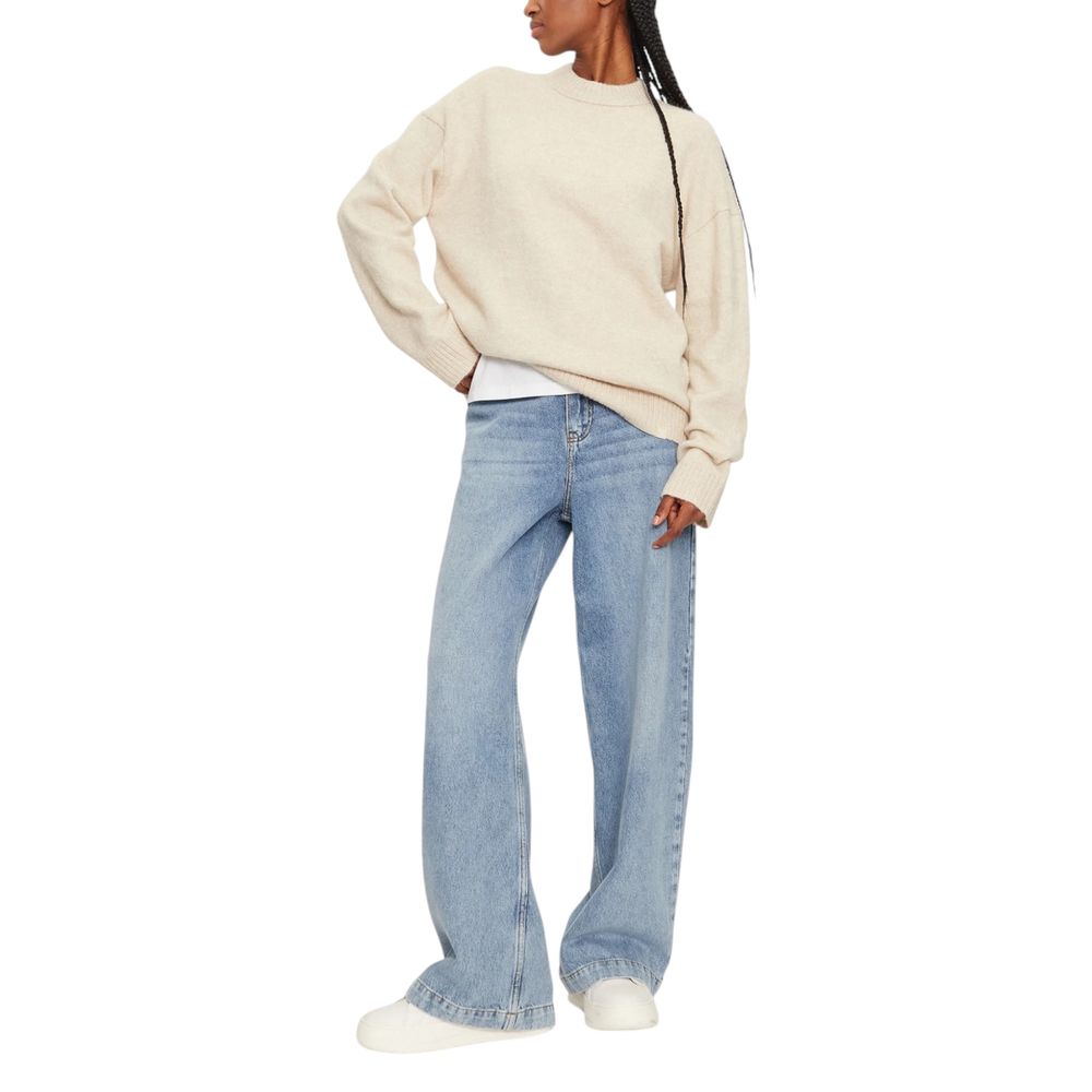 Beigefarbener Polyesterpullover