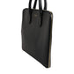 Black Calfskin Heat Pressed Logo Monreale Briefcase Bag