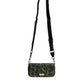 Green Nylon Leopard Print Shell Messenger Crossbody Bag