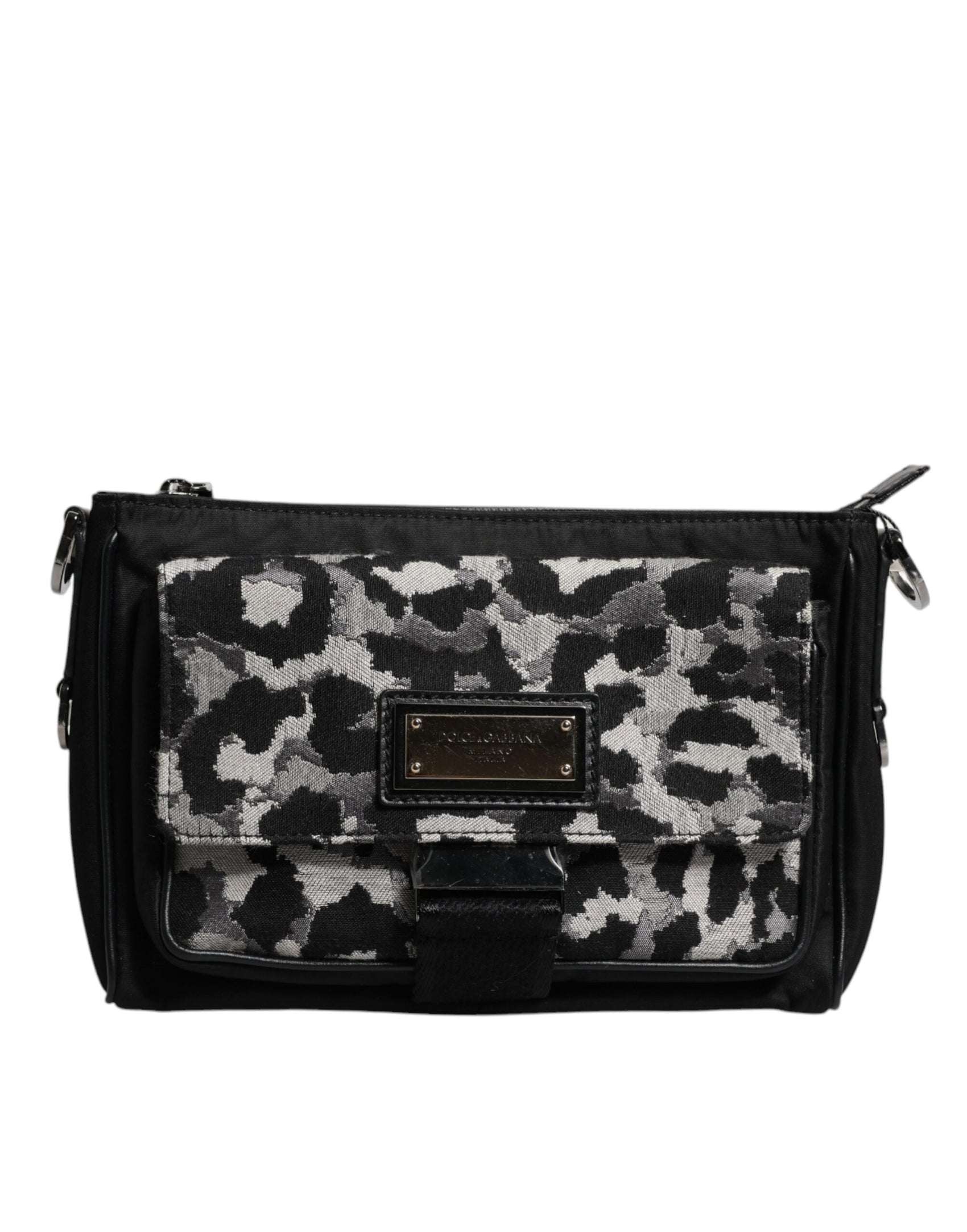 Borsa a tracolla jacquard leopardata multicolore