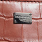 Bordeaux Croc Leather Logo Plaque Men Briefcase Bag