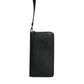 Black Calfskin Leather Logo Zip Around Continental Wallet