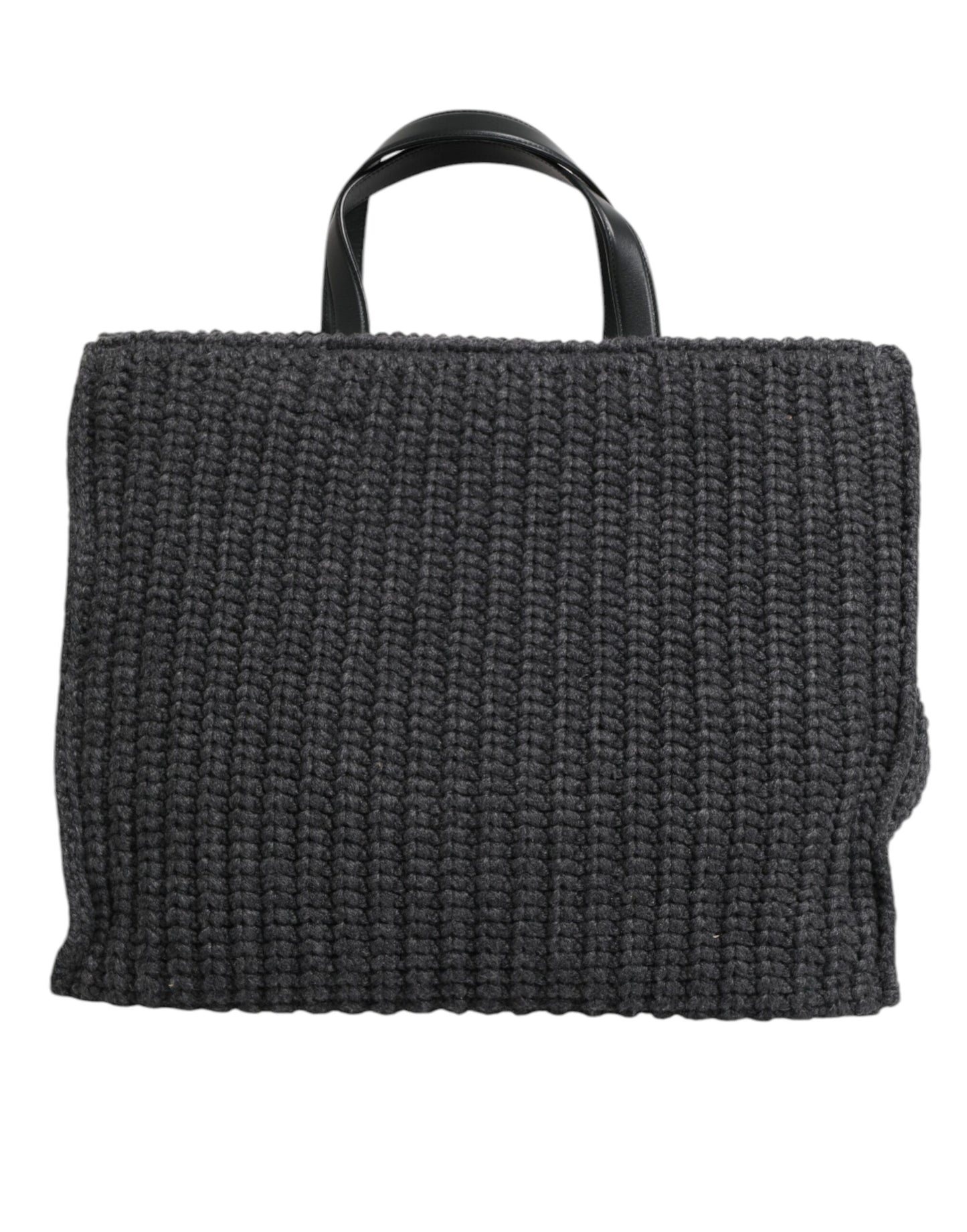 Große Shopper-Tasche aus Strick und Häkelarbeit mit DG-Logo in Schwarz