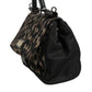 Braune Sicily-Tragetasche aus lackiertem Nylon mit Leopardenmuster
