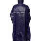 Dark Blue Cotton Hooded Men Raincoat Jacket