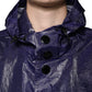 Dark Blue Cotton Hooded Men Raincoat Jacket