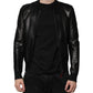 Black Lambskin Full Zip Biker Blouson Jacket