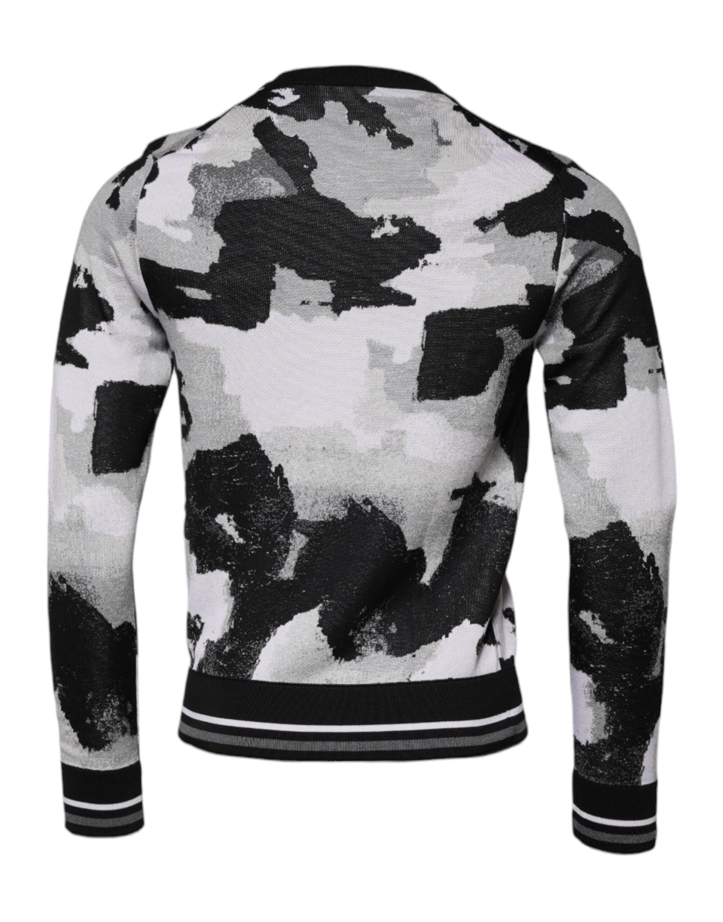 Mehrfarbiger Camouflage-Pullover mit Rundhalsausschnitt für Herren