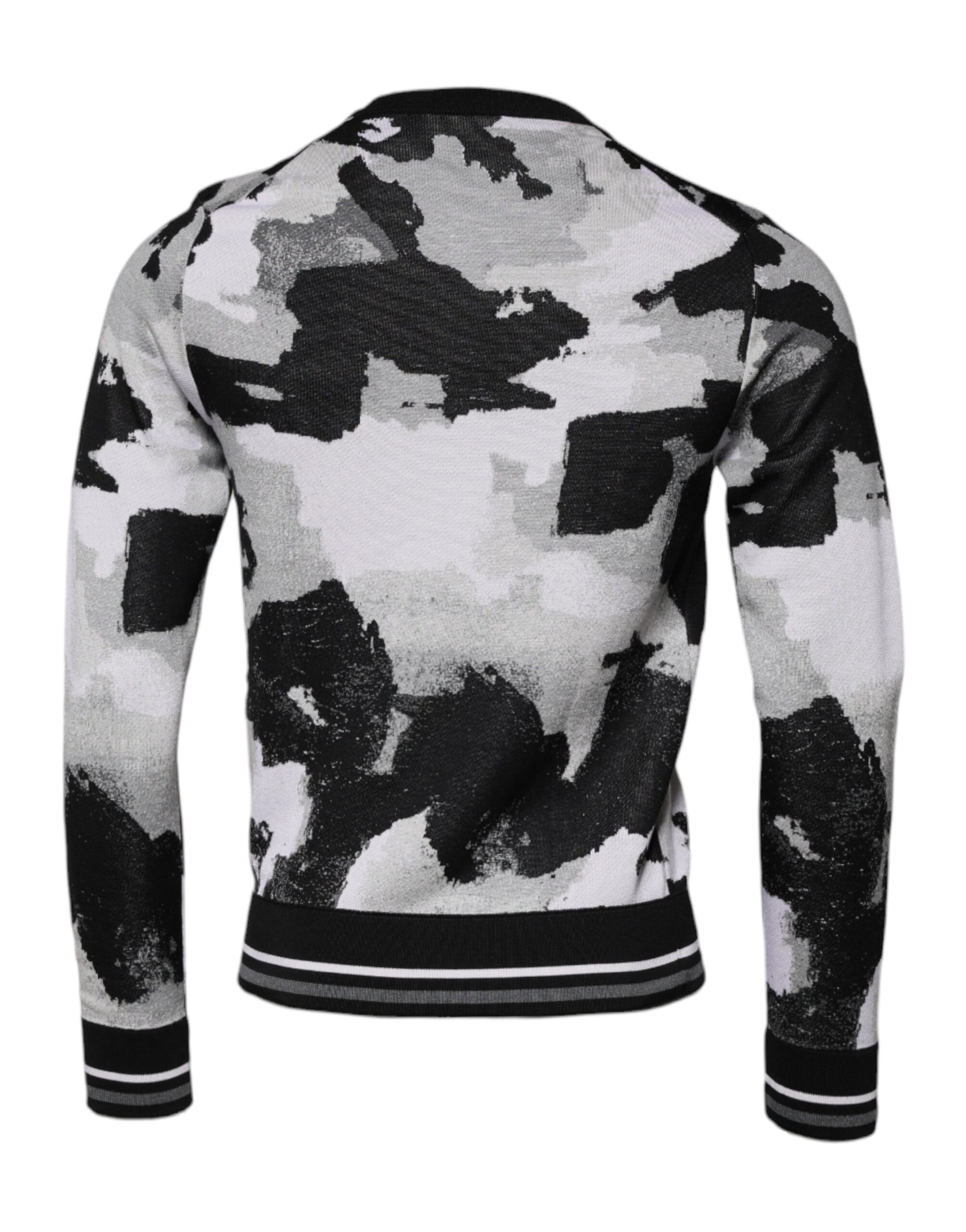 Mehrfarbiger Camouflage-Pullover mit Rundhalsausschnitt für Herren