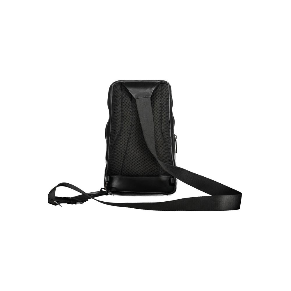 Black Leather Men Shoulder Bag