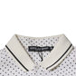 Dolce & Gabbana White Polka Dot Cotton Collared Polo T-shirt