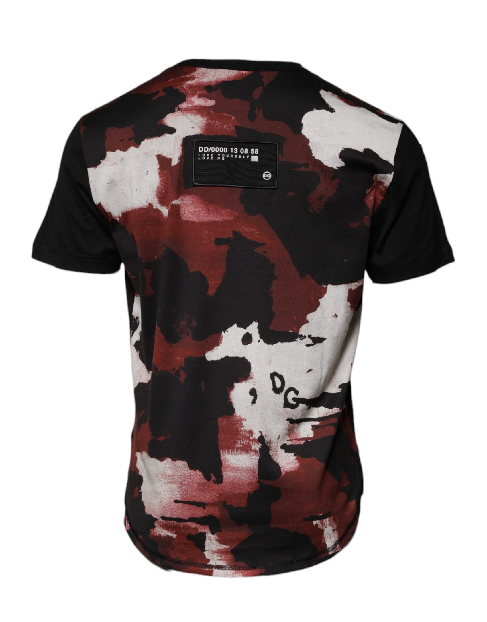 Mehrfarbiges T-Shirt mit Rundhalsausschnitt und Camouflage-Muster