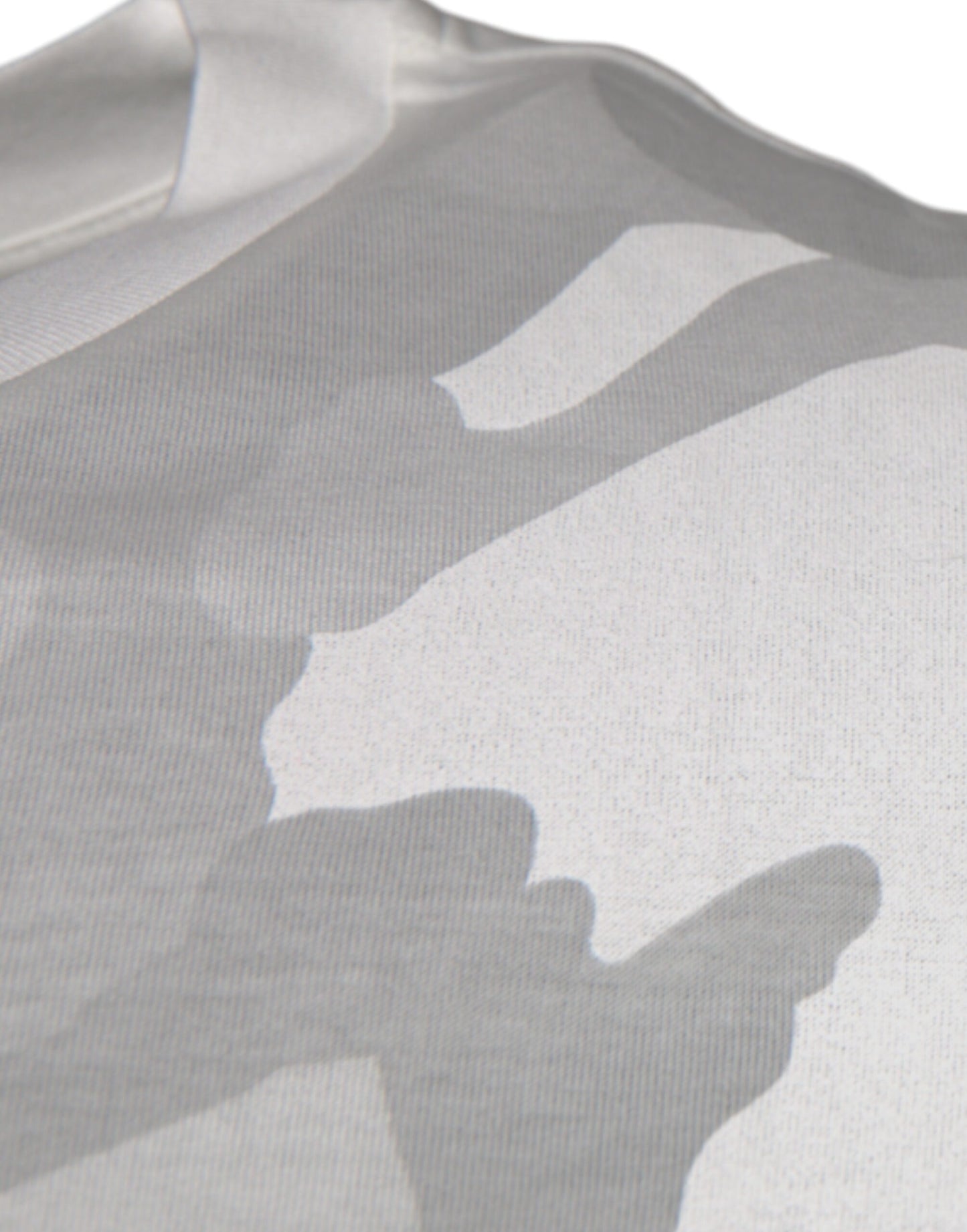T-shirt girocollo in cotone mimetico bianco grigio