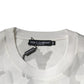 T-shirt girocollo in cotone mimetico bianco grigio
