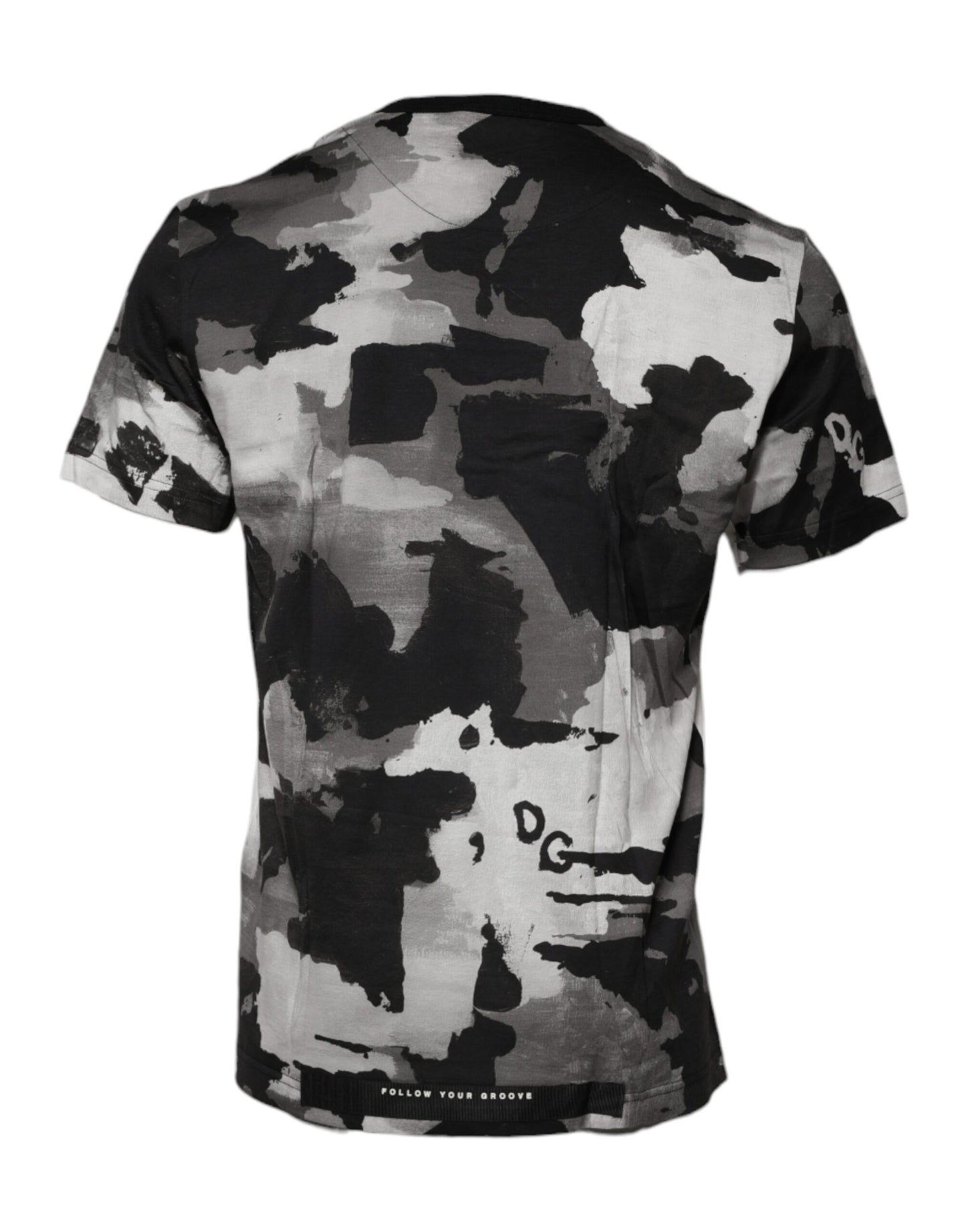 Mehrfarbiges T-Shirt mit Rundhalsausschnitt und Camouflage-Muster